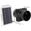 6in Solar Powered Exhaust Fan, ABS Solar Panel Powered Fan Kit, Solar Exhaust Vent Fan Ventilator for Round Pipe for Pet House Chicken Coop RV