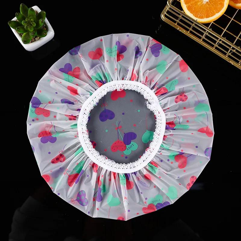 Reusable Shower Cap with Elastic Band Waterproof & Thicken Bathing Hat for Women Perfect for Hair Salon & Home Use