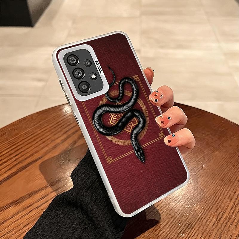 Black Snake Doodle Shockproof Phone Case for Samsung A17 A16 A15 A14 A37 A57 A36 A56 A26 A35 A55 A25 A34 A54 A24 A13 A23 A33 A53