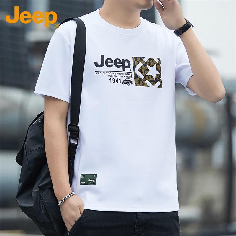 

JEEP Men s 7A Anti-bacterial 100% Cotton Short Sleeve T-Shirt L