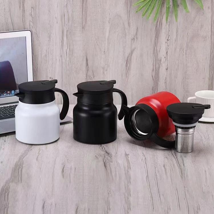 316 1000ML Stainless Steel Rustproof for Coffee,Tea,Milk Beverage Thermal Insulation Teapot Coffee Thermos Jug with Tea Filter