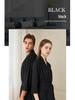 Women's Plus Size Quick-Dry Black Waffle Bathrobe with Three-Quarter Sleeves - Summer Thin