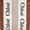Chloe Woody Logo Print Linen Canvas And Calfskin Tote Bag Women Tote Bags Beige Brown CHC22AP237I2690U
