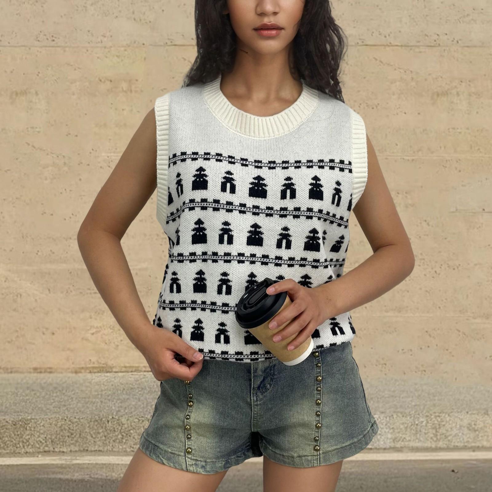 

Женский свитер без рукавов, облегающий жилет в тон S белый