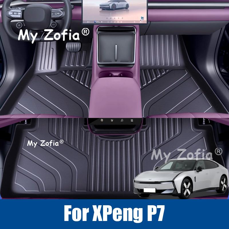 For XPeng P7 2025 2026 Car TPE Foot Pad Cargo Liner Floor Mats All Weather Waterproof Anti-Slip Foot Pads Accessories