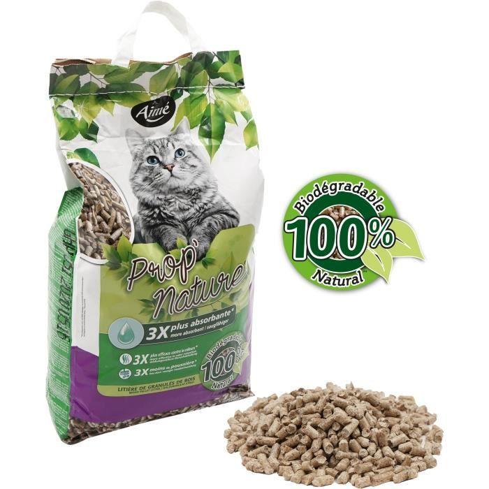AIME Litière PROP'Nature Ultra Absorbante et Biodégradable - Pour Chat - Format 10 L