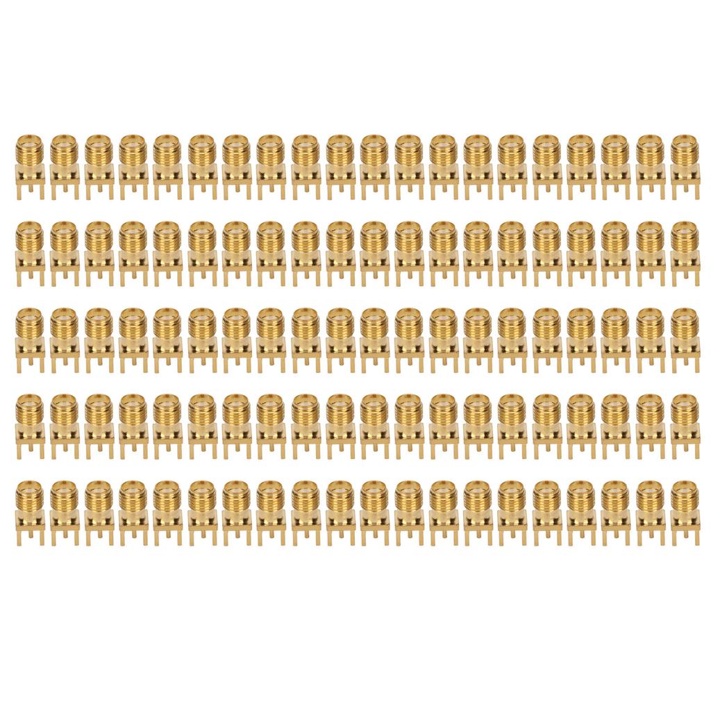 100Pcs RF Coaxial Cable Adapter Female Coax Line Connector Base Set Kit for PCB Module