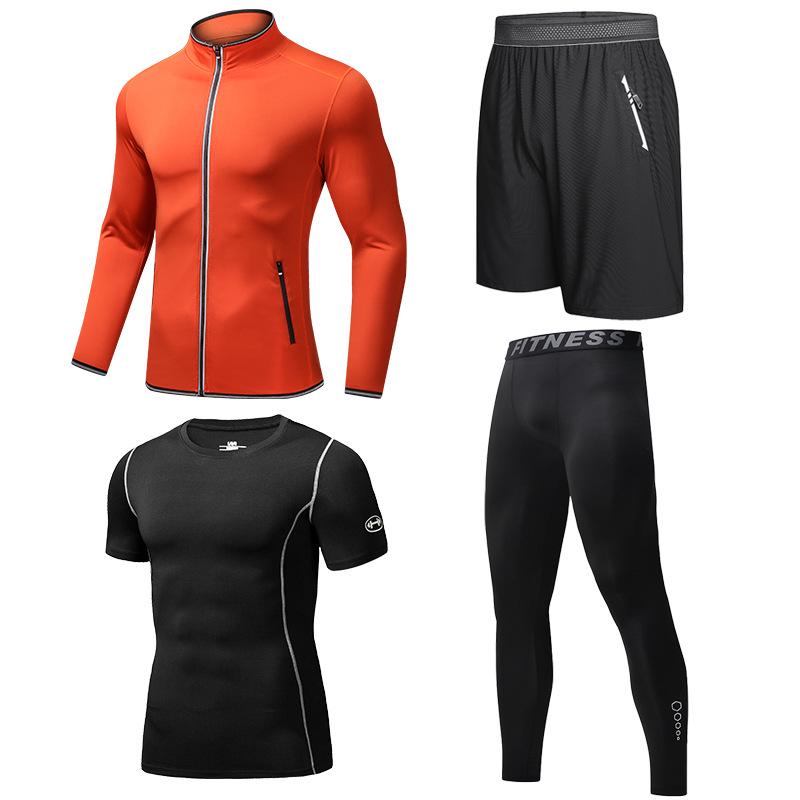 Outdoor Men's Quick-Dry Two-Piece Running Suit for Spring and Autumn.