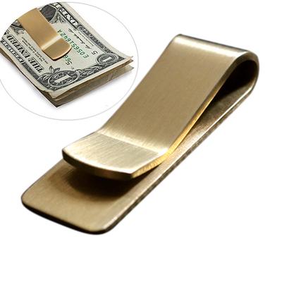 (Nikita) Herren-Dollar-Halter, Messing-Geldklammer, schlankes Portemonnaie, viele Visitenkartenhalter