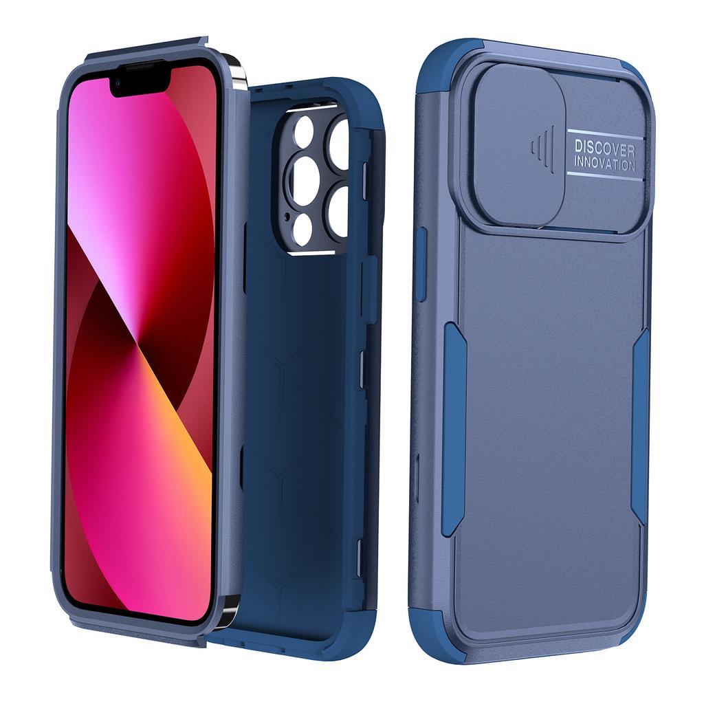 Für Apple Handyhülle, für iPhone 13 Pro Max Schutzhülle mit Drei Anti-Drop und Kreatischem Schiebefenster Airbag Rundumschutz Handyhülle