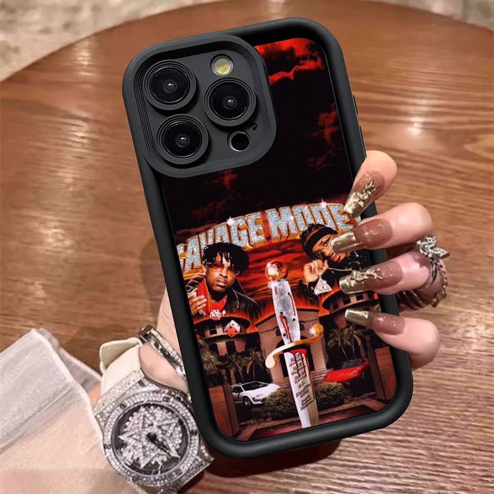 Rapper 21 Savage For IPhone 17 Pro Max 16 15 14 13 12 11 Plus Black Soft Phone Cover
