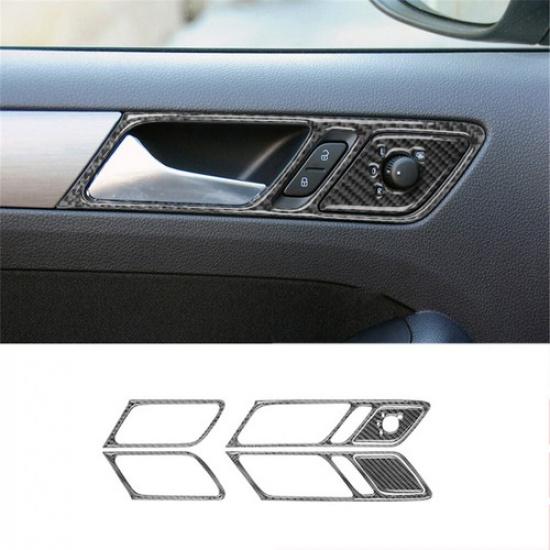Carbon Fiber Interior Door Handle Cover Trim For Volkswagen Jetta Sedan Type A