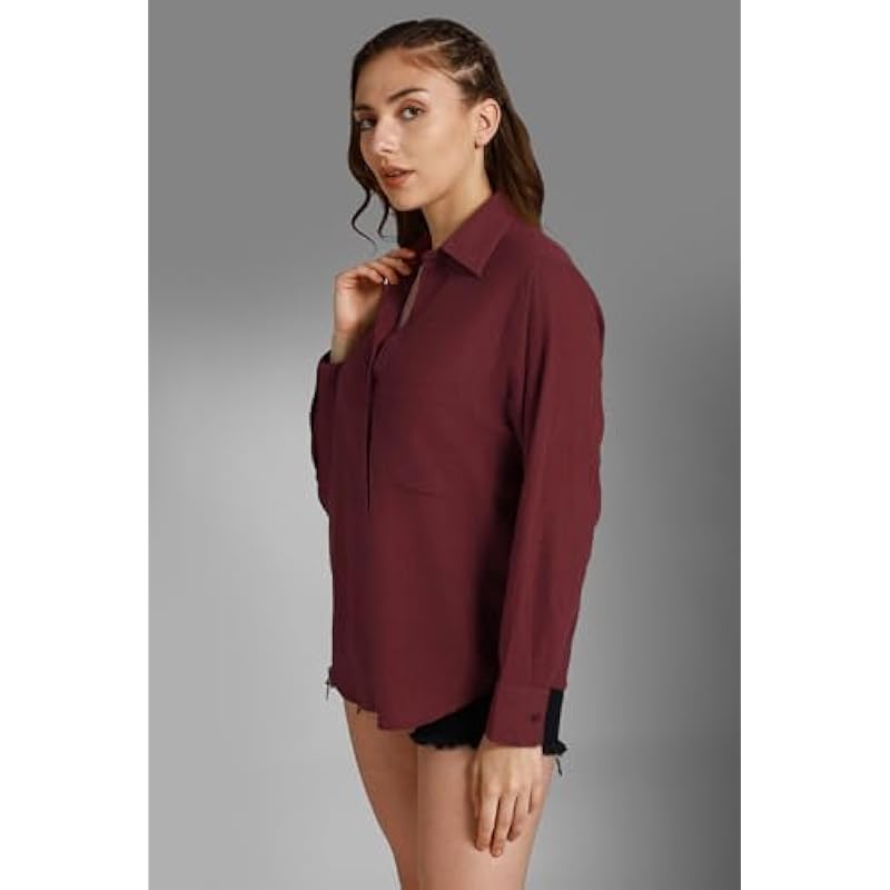 

HIGH STAR Women s Oversized Fit Shirt (HSWSHW23509_WN_Red L красный