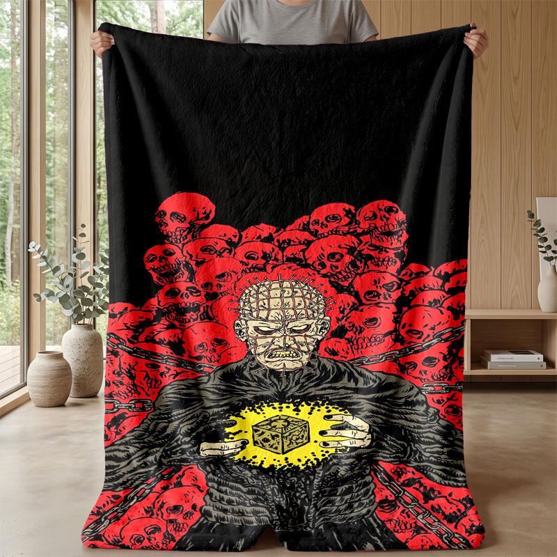 Soft Flannel Blanket Lightweight Cozy Bedroom Living Room CoverHellraiser Pinhead