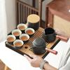 Ceramic Kung Fu Tea Set with Bamboo Tea Tray