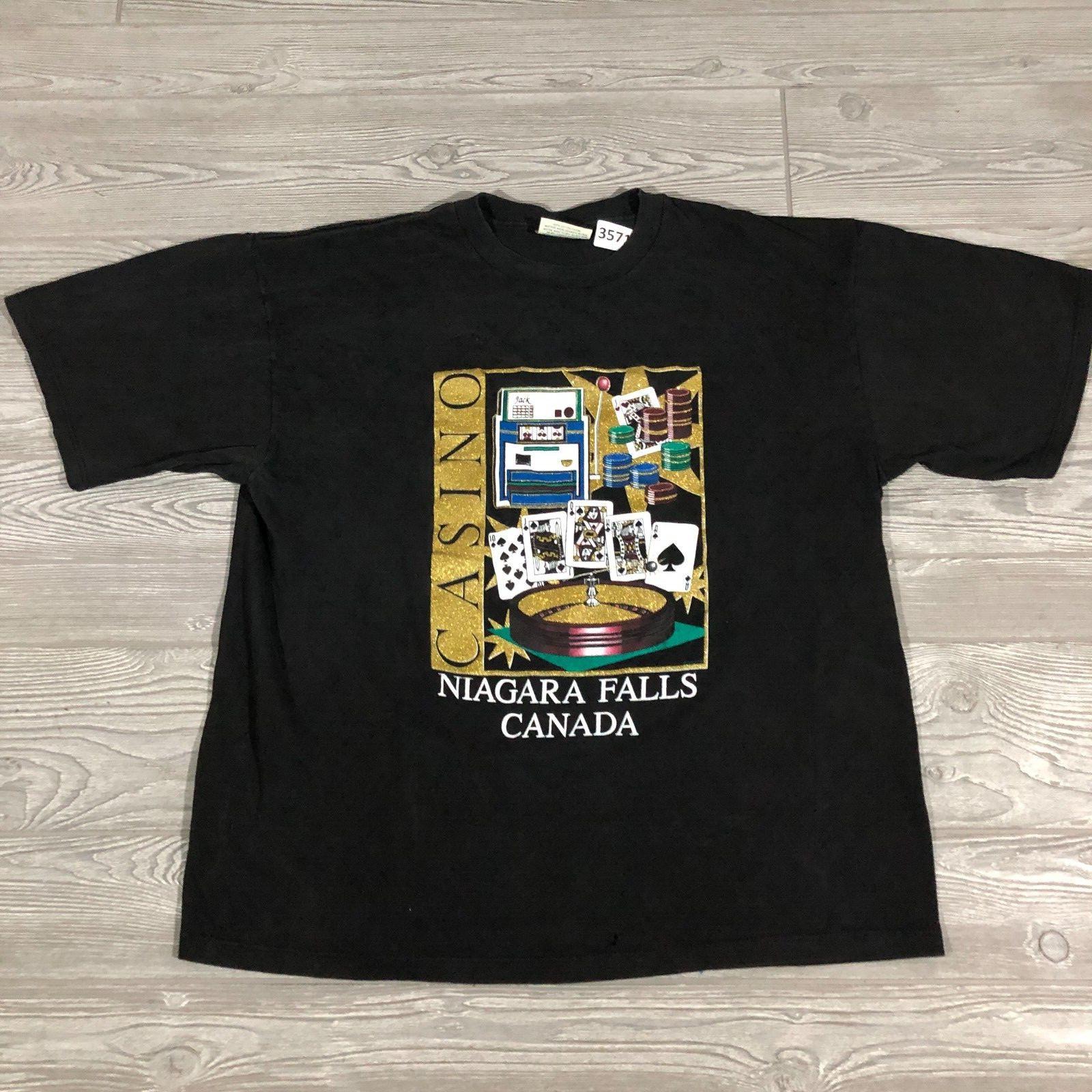 Niagara Falls Shirt Mens XL Black Casino Canada Vintage Tee Tourist 3571 XXL