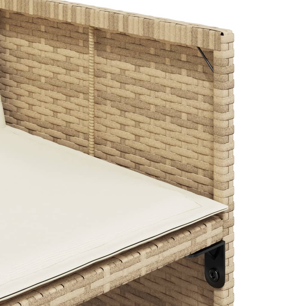 Vidaxl 7-Cz. Garden Furniture Set With Cushions, Beige, Poly Rattan
