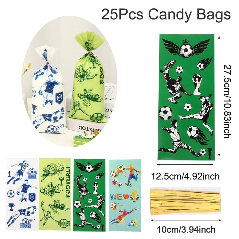 Football Soccer Birthday Party Decoration Kids Soccer Sports Theme Tableware Banner Gift Bags Supplies Set For Boy Favor