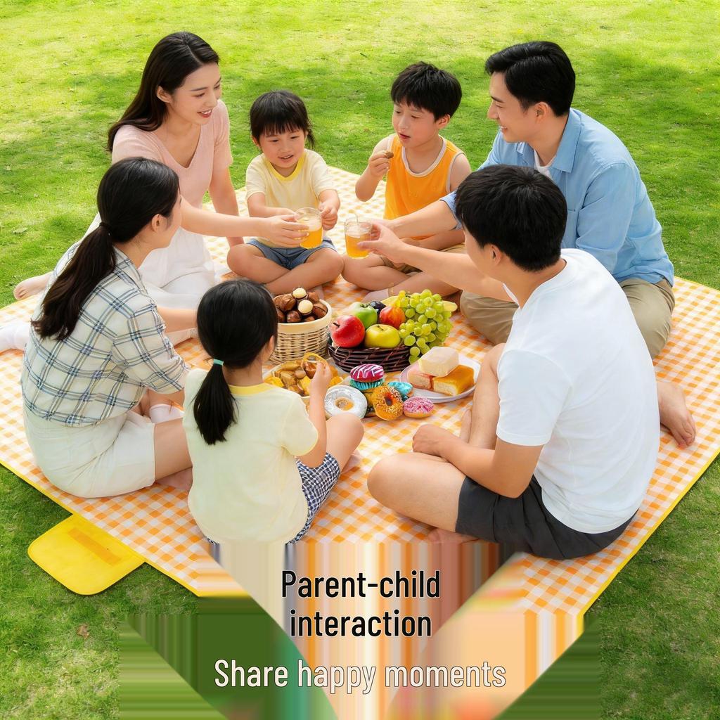 Waterproof Outdoor Picnic Mat - Thick, Moisture-Proof, Portable, Versatile for Camping, Lawn, Beach, or Tent.