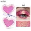 Palette di Glitter a Forma di Cuore a 8 Colori Paillettes Grandi Adesivi per Corpo Viso Gel Oro Argento Viola Flash Scintillante Ombretto Monocromatico