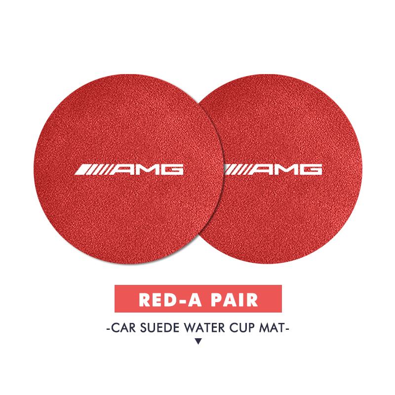 2pcs Car Coasters Water Cup Slot Non-Slip Mat Drink Holder Pad For Mercedes Benz AMG W204 W205 W203 W211 W201 W210 W108 W124 XRP8