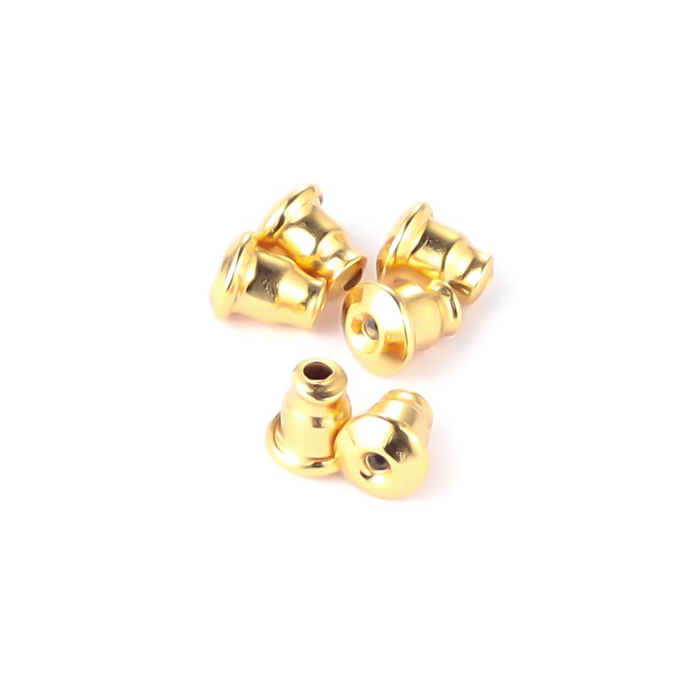 Semitree 50 Stück Edelstahl Gold Kugel Ohrring-Verschlüsse Ohrstecker-Stöpsel DIY Ohrring-Zubehör Handgemachte Bastelarbeiten Schmuckherstellung