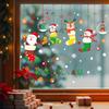 Christmas Socks, Holiday Decorations, Electrostatic Glass Doors, Shop and Restaurant Entrance Decorations, Snowman Window Stickers