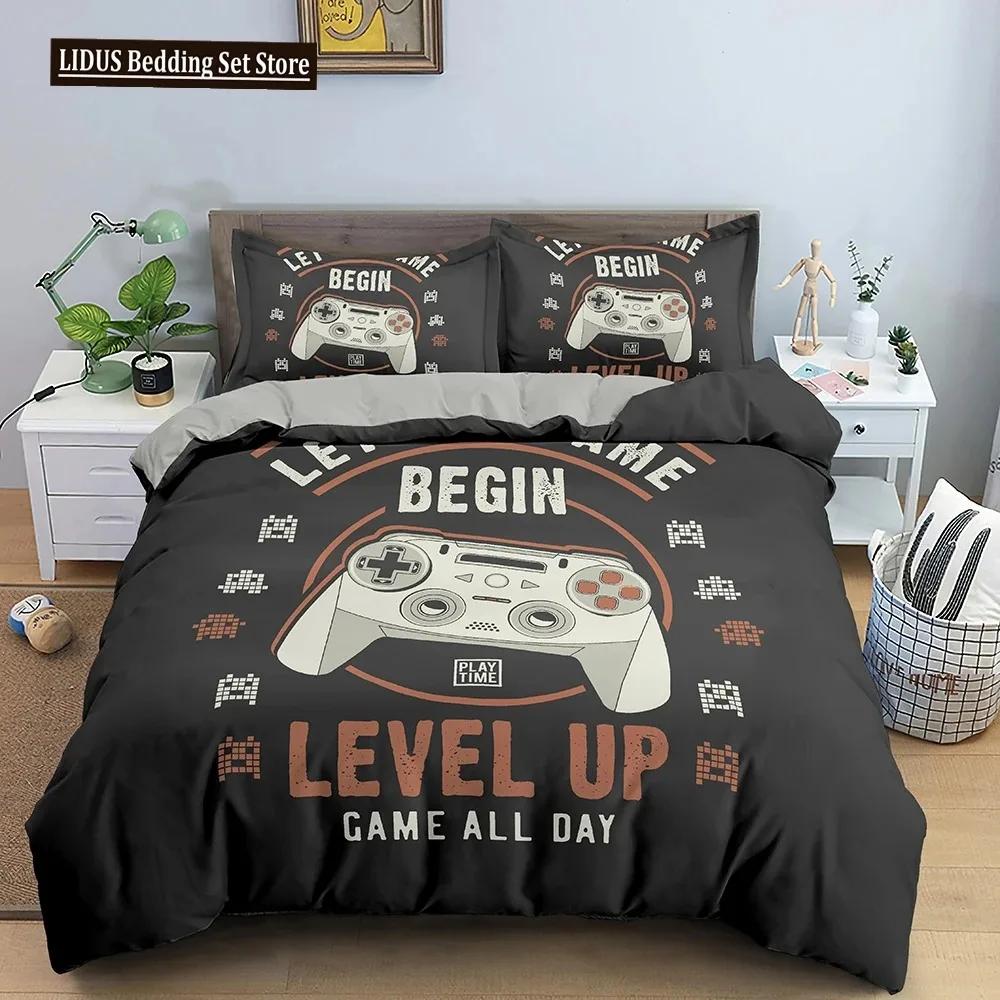 Gamepad Polyester Duvet Cover Set Colourful Button King Play Gamer Bedding Set Kid Teen Man Video Game For Child Game Room Decor