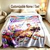 Dog Theme Soft Blanket Personalized Custom Name Text Print Warm Blanket Home Sofa Bedroom Decor