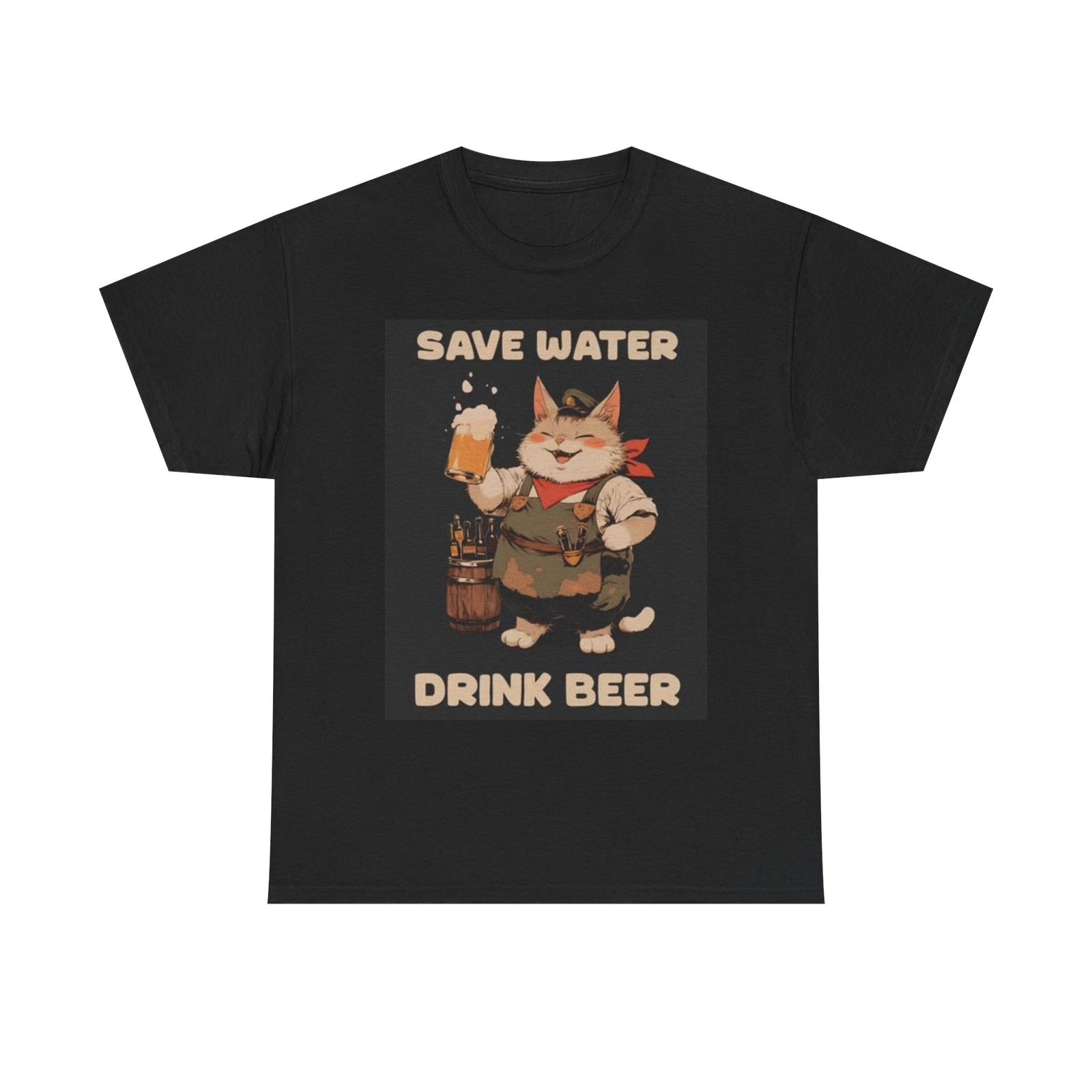 Men s and Women s T-shirts Save Water Drink Beer Ca M