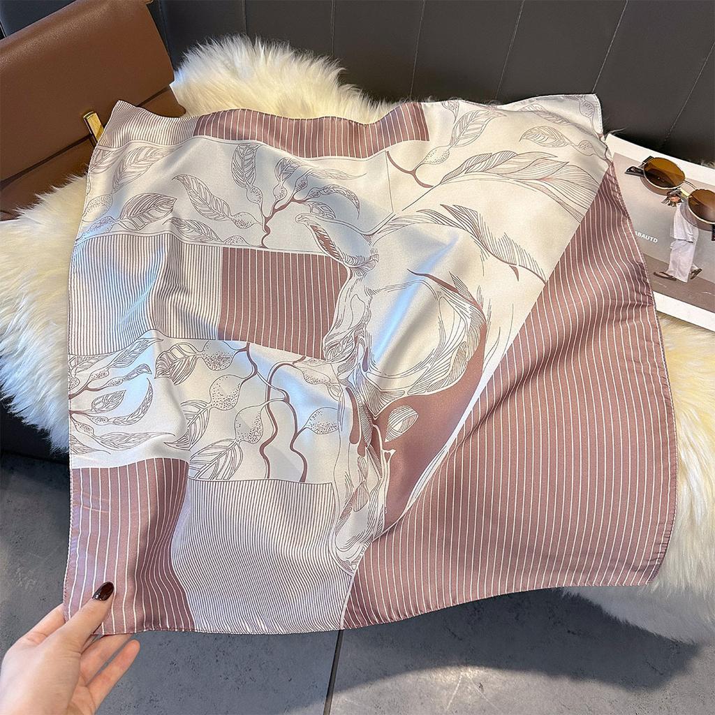 Silk Scarf New Fashion Silk Small Square Scarf Women's Flower Printing Mulberry Silk Silk Scarf Personalized Professional Decoration Scarf