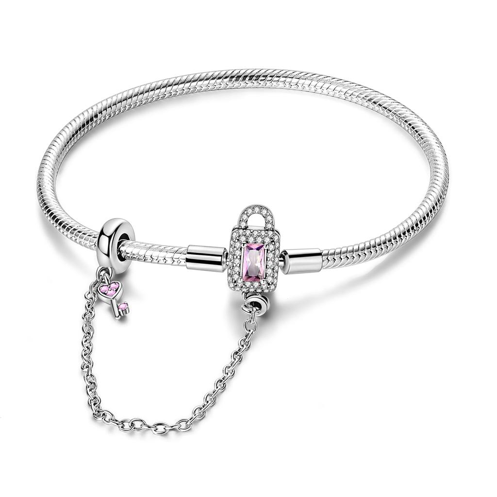Authentisches Originalarmband Hohe Qualität Feiner Schmuck Kupfer Metall Beschichtet 17-20CM Stern Herz Form Zirkon Schlangenkette Armband Hohe Qualität Fein