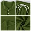 Men Short Sleeve Polo Shirt and Shorts Set Casual Two Piece Outfits Button Down Collar Top and Elastic Waist Bottoms for Daily Wear