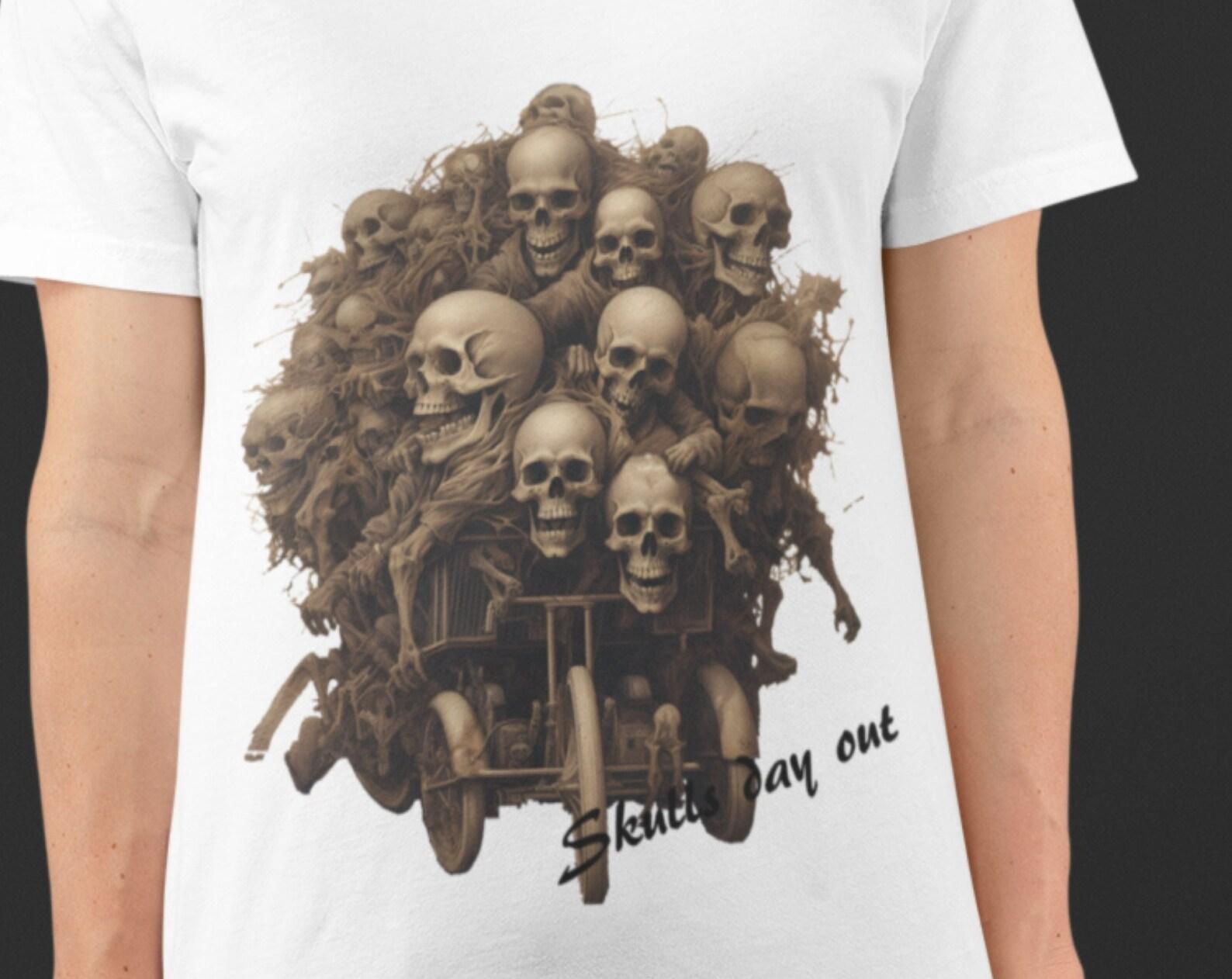 Skeleton Tricycle T-Shirt: Funny Halloween Graphic Tee 3XL