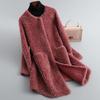 Winter Coat Women's Fleece Coat Lamb Fleece Medium Long Lamb Fur One-piece Fashion Minimalist Casual Long Sleeves Jackets