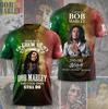 Bob Marley 1945-1981 En Mémoire de Bob Marley Signature T-shirt 3D