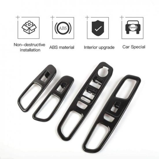 4x Car Window Lift Switch Button Panel Cover Trim Frame for Jeep Renegade 2016+