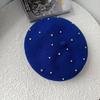 Korean Style Autumn Winter New Round Bead Pearl Decorated Woolen Beret Hat Artist Style Casual Fashion Woolen Bloomer Hat