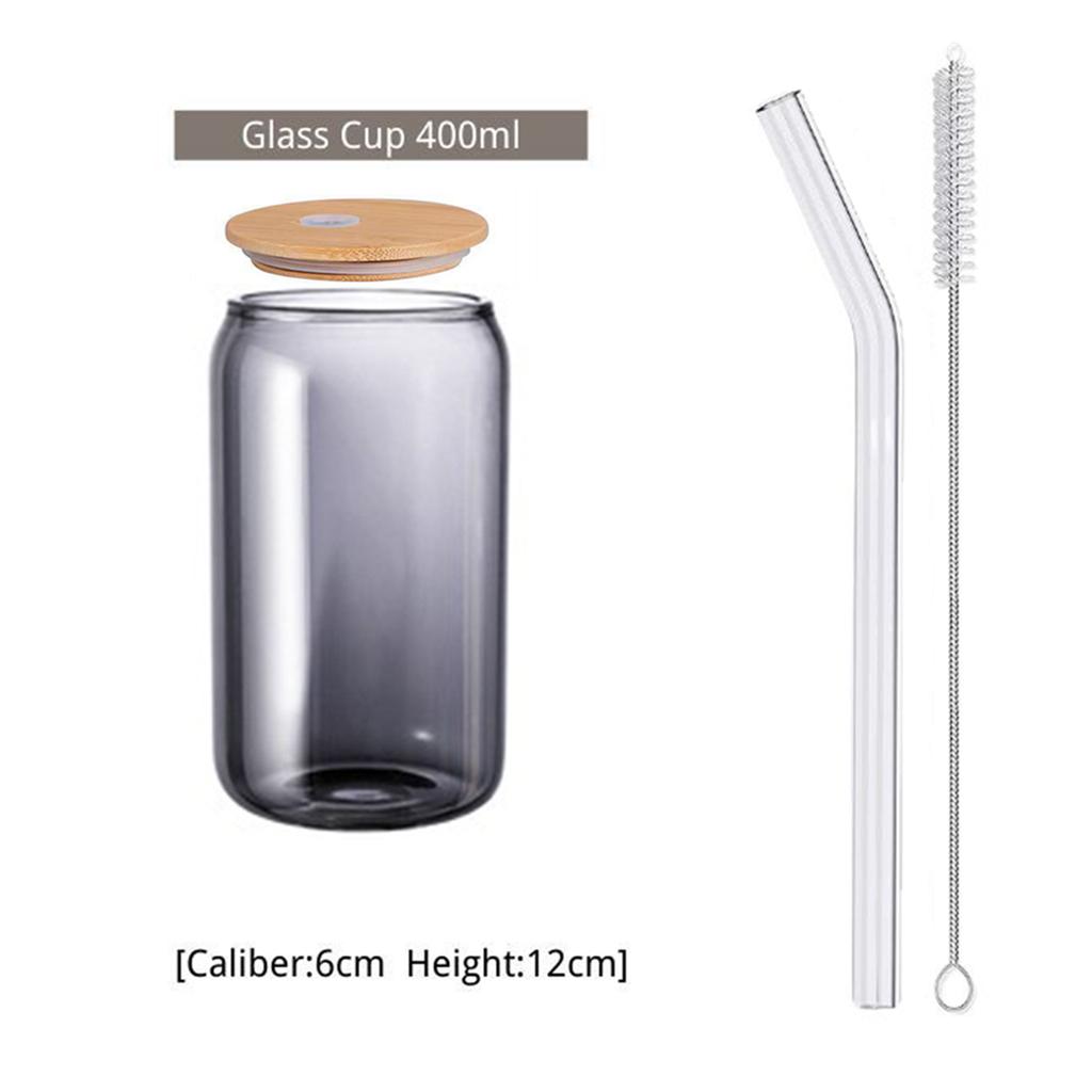 550ml/400ml Glass Cup with Lid and Straw Transparent Reusable Coke Cup Juice Glass Beer Can Milk Mocha Cups Mug Drinkware