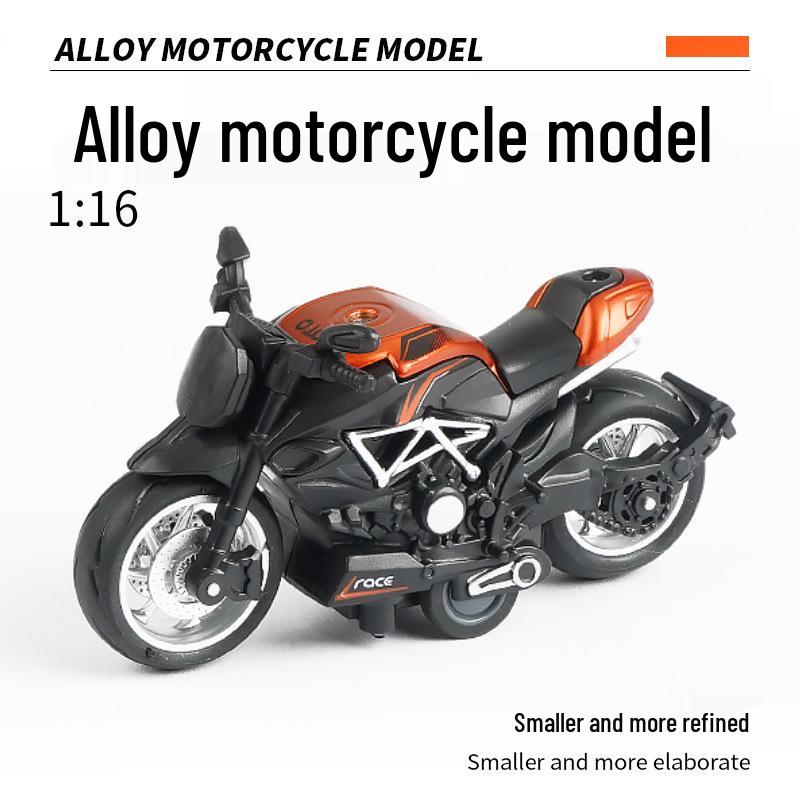 1:16 Alloy Pull-Back Motorcycle Toy - Durable, Drop-Resistant Gift for Kids