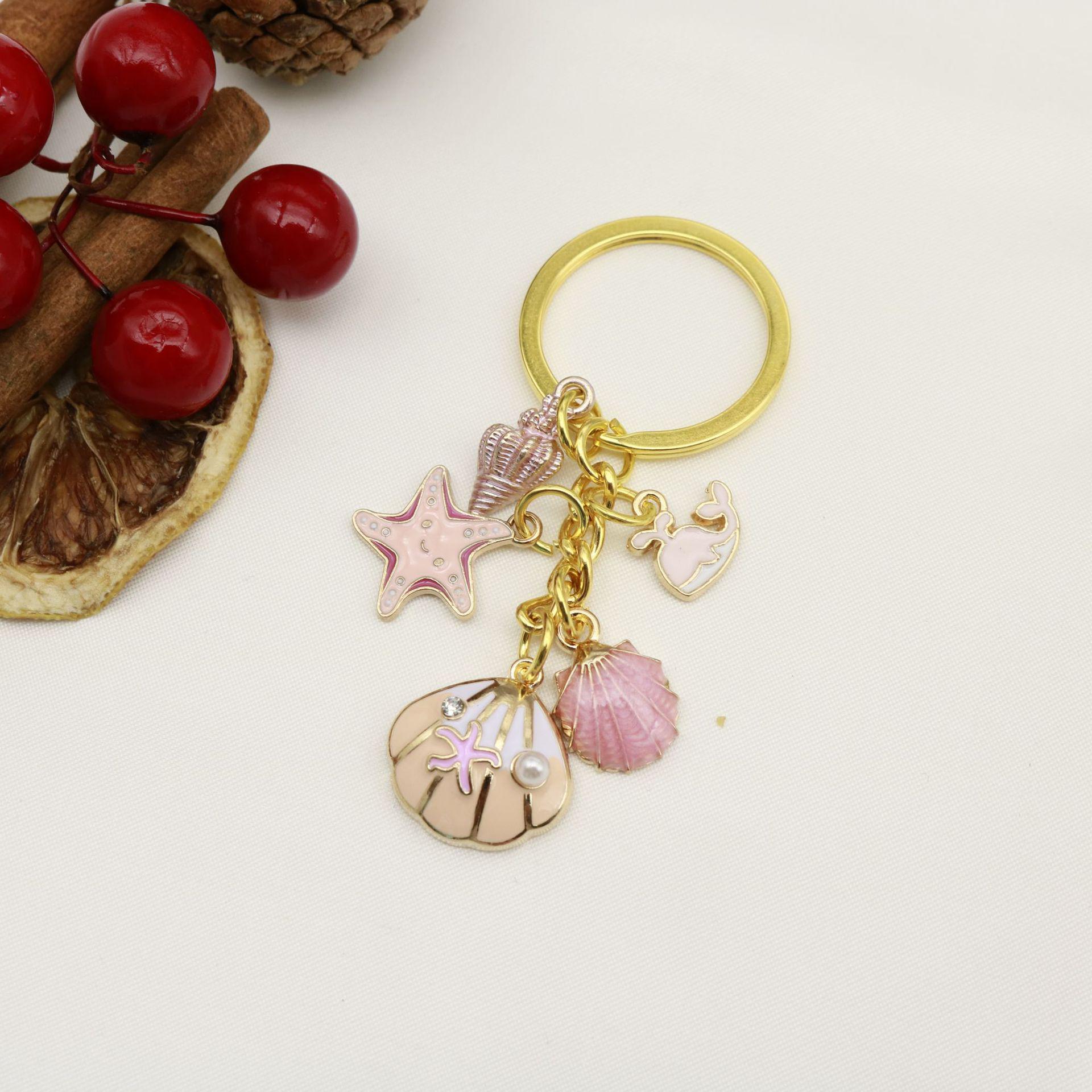 Instagram-Worthy Mermaid Seashell & Starfish Pendant Keychain