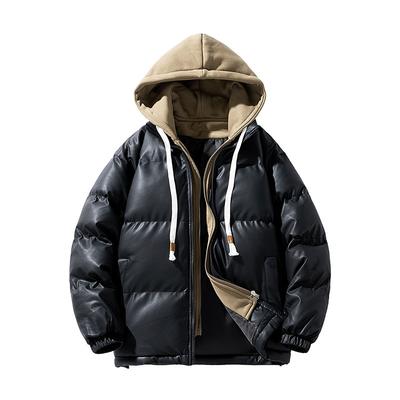 New Cotton-padded Men's and Women's Winter Thick Down Jacket Couple Hooded Fake Two Coats