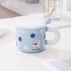 Tazza Ceramica Cartone Animato Aspetto Elegante Orso Coniglio Cane Tazza con Coperchio Cucchiaino Ragazza Ufficio Tazza Acqua Potabile Tazza Colazione