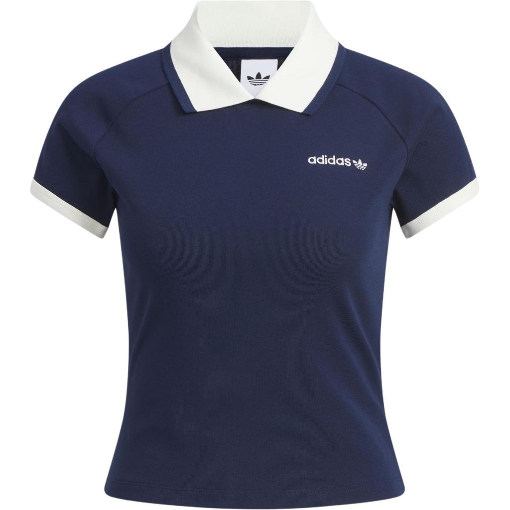 Adidas Originals Ss25 Short Logo Letter Sports Slim Fit Polo Shirt Women Tops KF9610