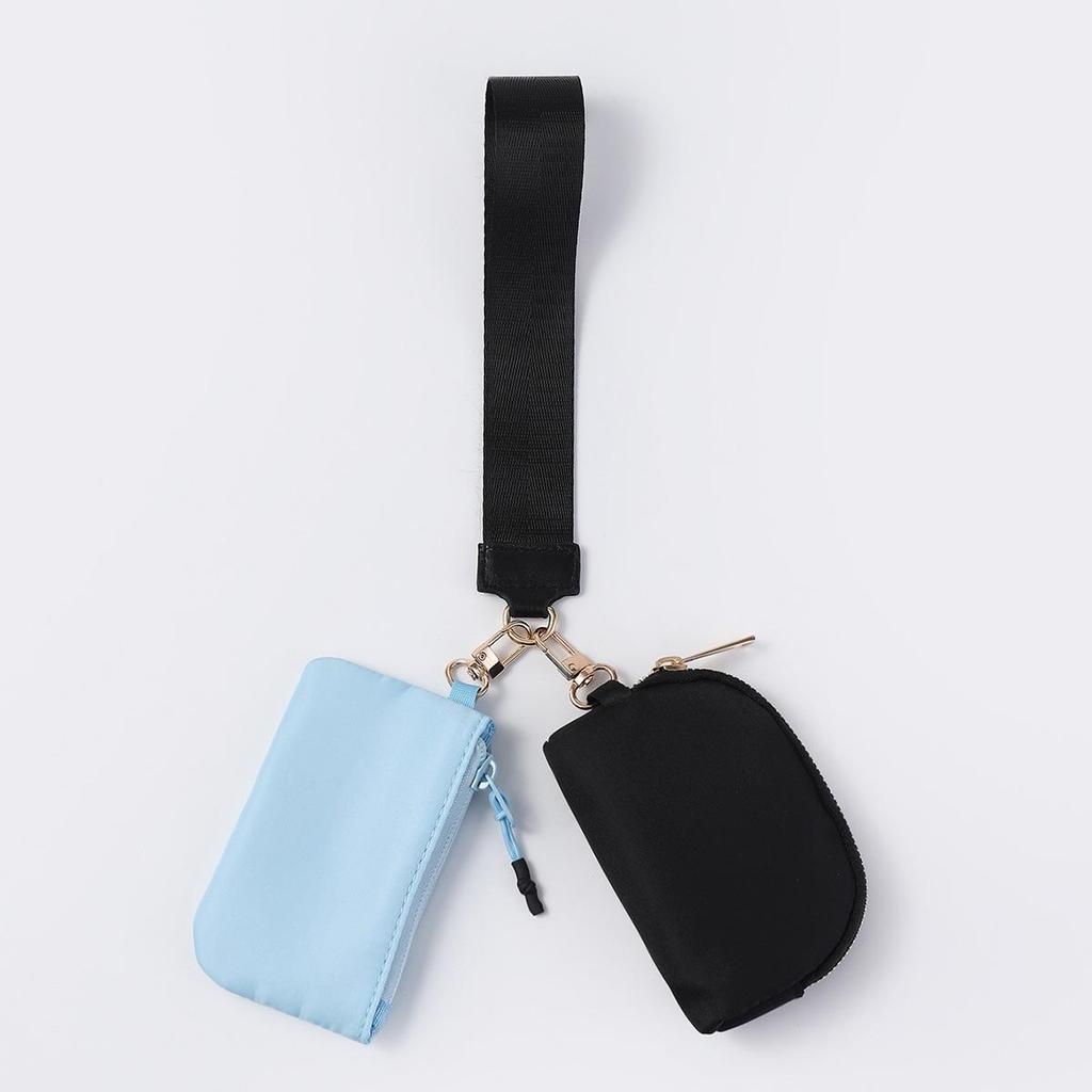 LULU Color Block Waterproof Nylon Coin Purse & Wristlet Key Bag