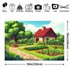 2D flat design, 1 piece of fruit and vegetable-themed background fabric, suitable for bride's gift-giving event