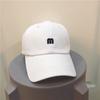 Trendy M Beige Letter Soft Brim Baseball Hat For Women Sunshield Summer