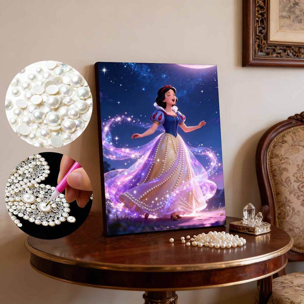 Disney Pearl Painting Snow White Princess Star and Moon Magic Dress 5D Exquisite Landscape Sparkling Painting Craft Home WallDecorationDIYHandmadeGift