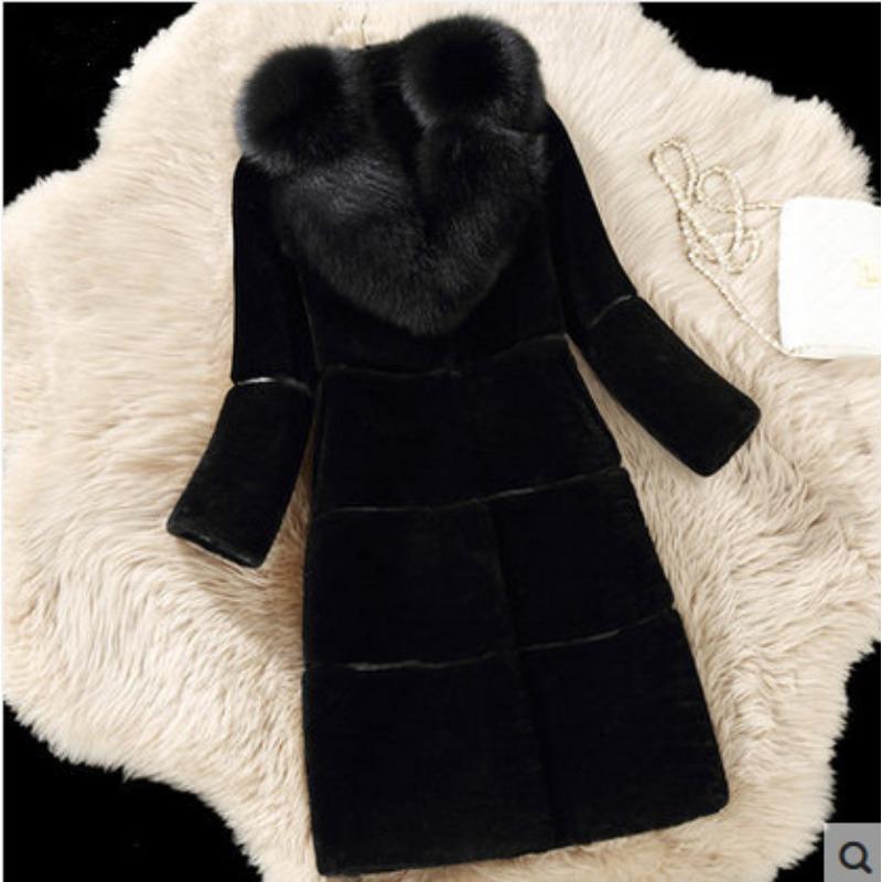 Sheep shearing coat women's medium and long 2 new mother coat large size medium and old imitation fur