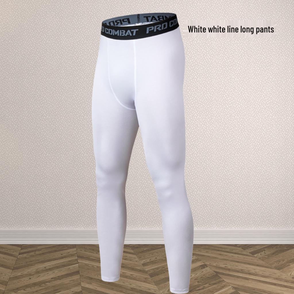 Men’s High Elastic Warm Compression Basketball Tights with Quick-Dry and Velvet for Autumn/Winter Fitness.